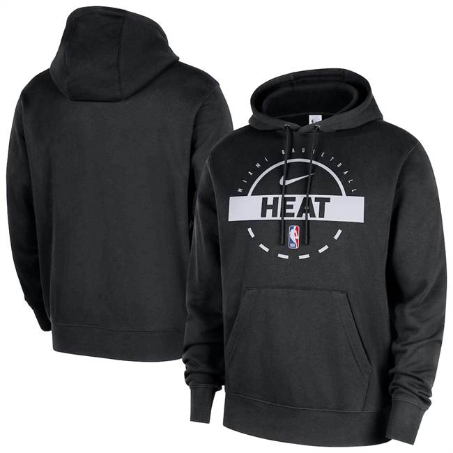 Men's Miami Heat Black 2025/26 Practice Club Pullover Hoodie